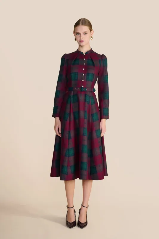 Ahana Crimson Tartan Dress sold by Beulah