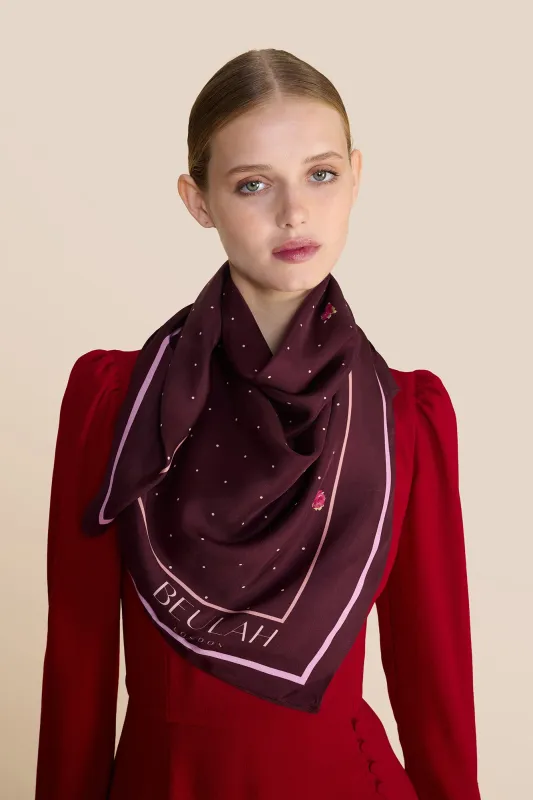 Polka Floral Plum Scarf made by Beulah