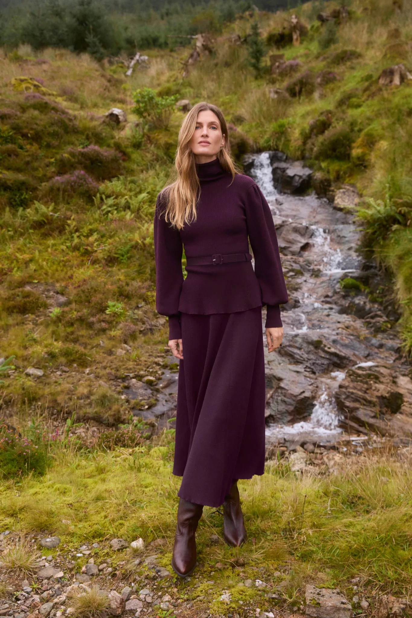 Eliza Knit Skirt Plum sold by Beulah product image thumbnail 2