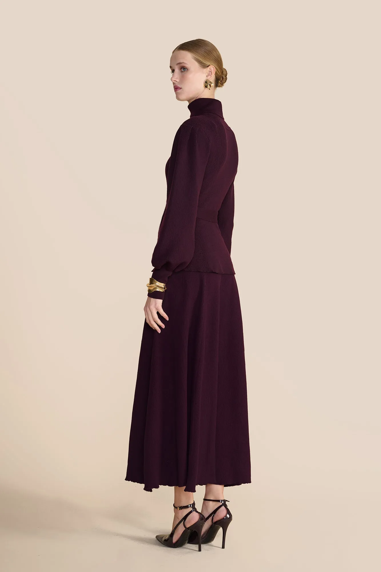 Eliza Knit Skirt Plum sold by Beulah product image thumbnail 4