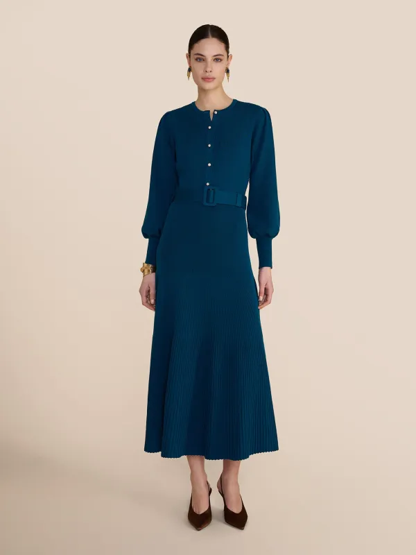 Claudia Knit Dress Deep Teal sold by Beulah