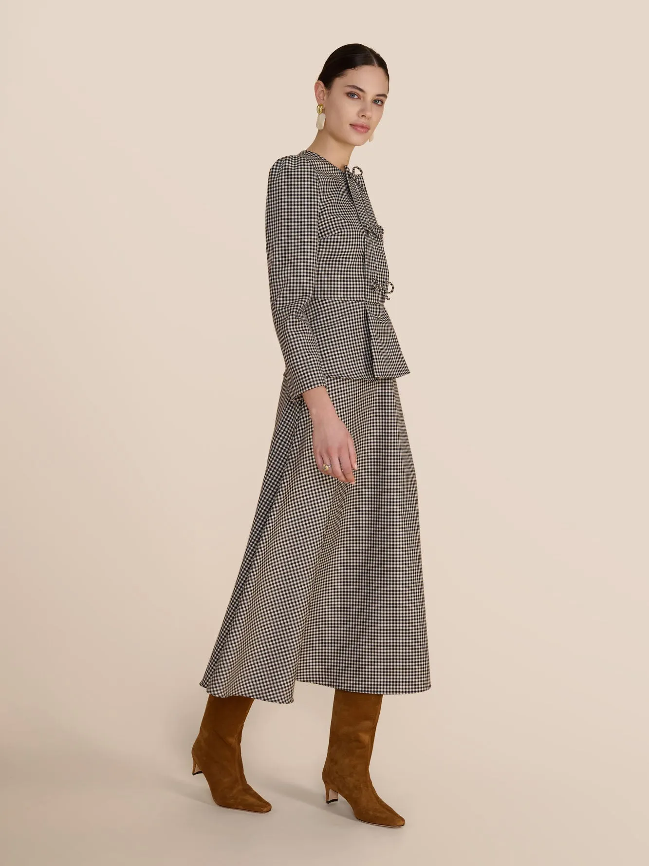 Arabella Micro Check Skirt sold by Beulah product image thumbnail 2