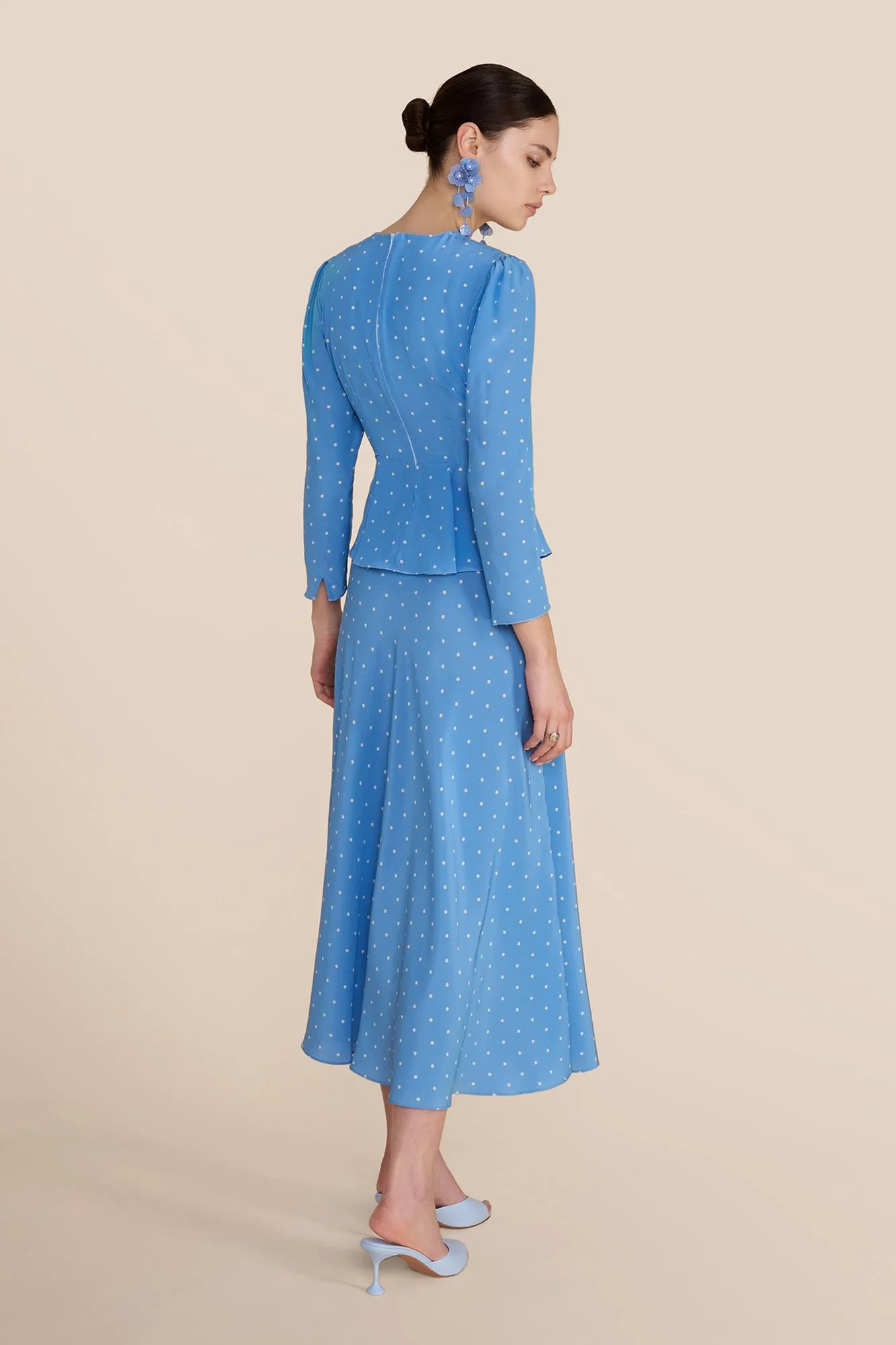 Arabella Cornflower Polka Dot Skirt sold by Beulah product image thumbnail 4