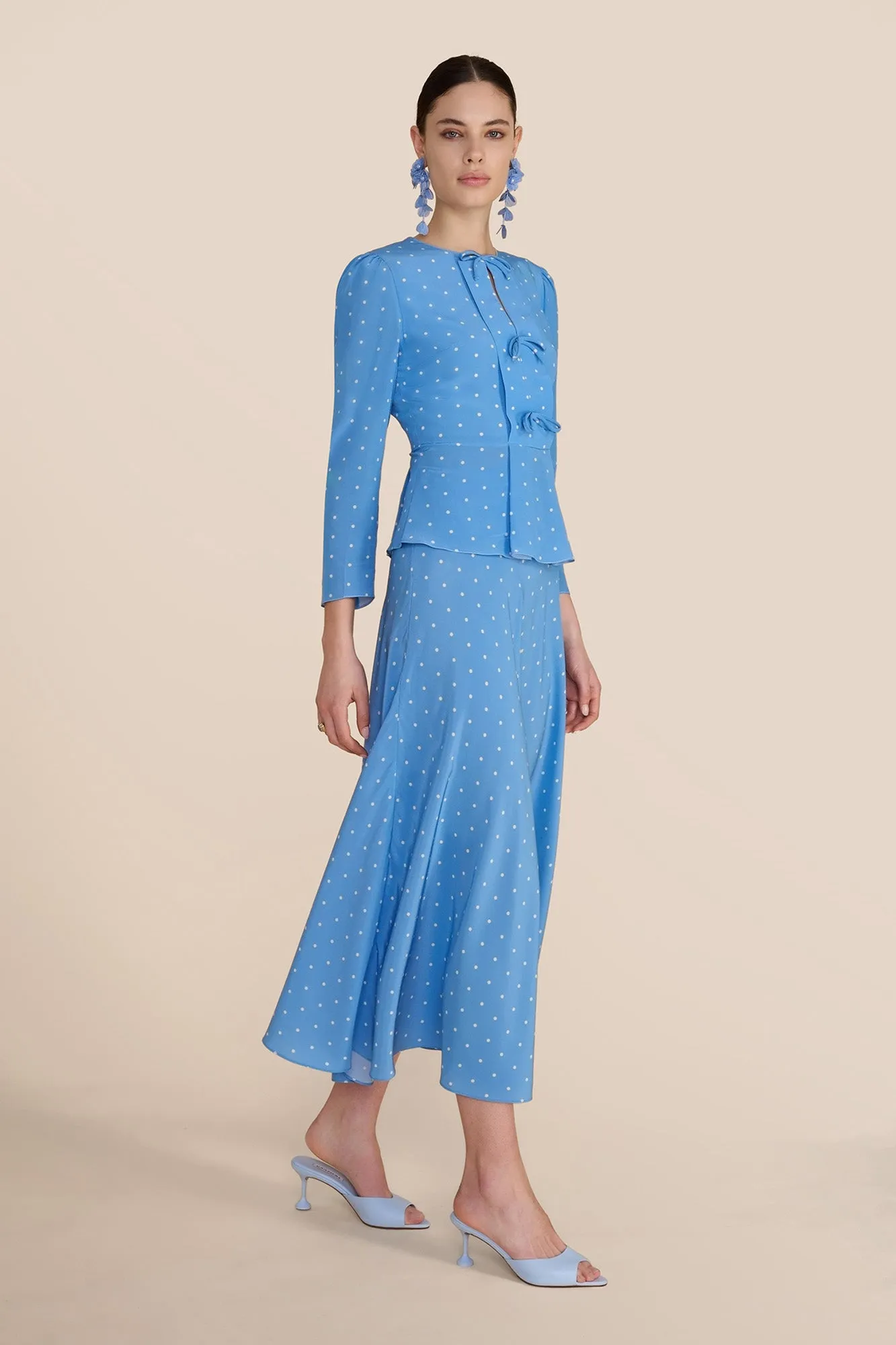 Arabella Cornflower Polka Dot Skirt sold by Beulah product image thumbnail 3