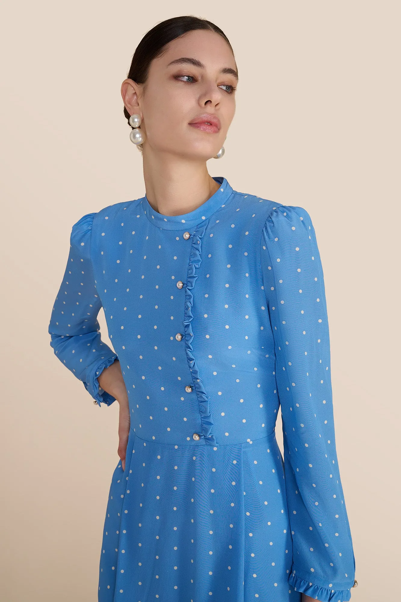 Christina Cornflower Polka Dot Dress sold by Beulah product image thumbnail 3