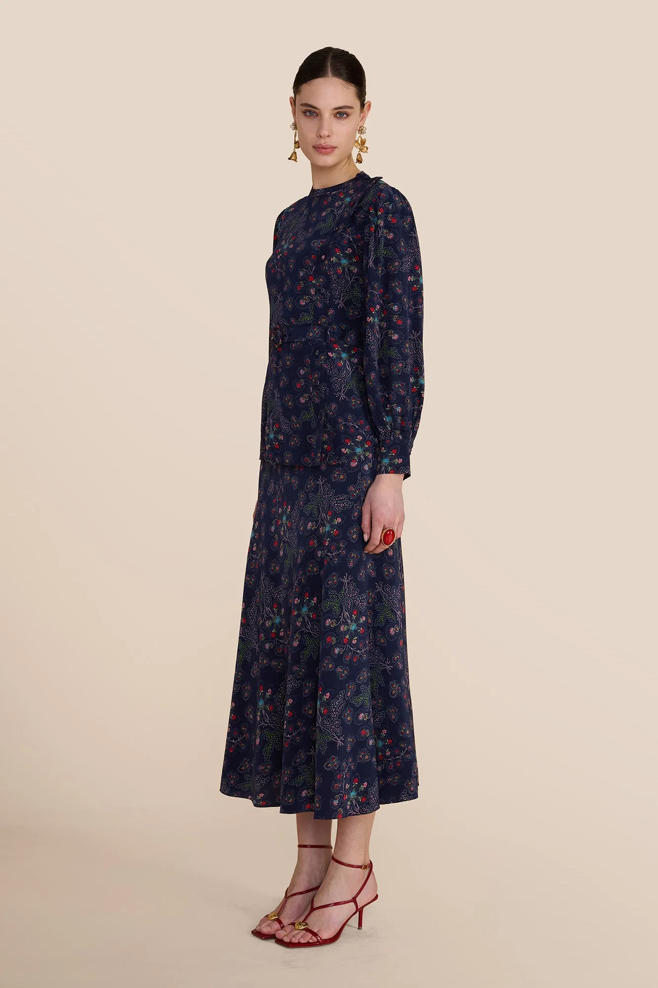 Andrea Navy Heart Blouse sold by Beulah product image thumbnail 4