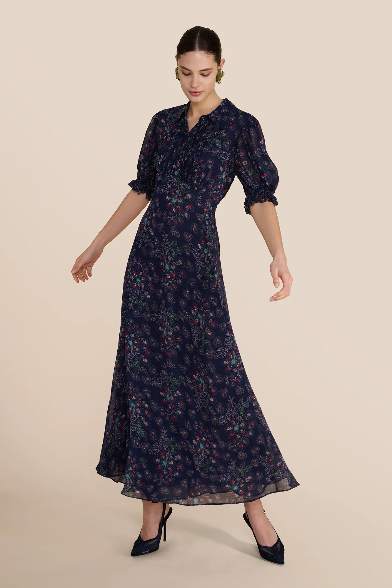 Ramona Navy Heart Dress sold by Beulah product image thumbnail 3