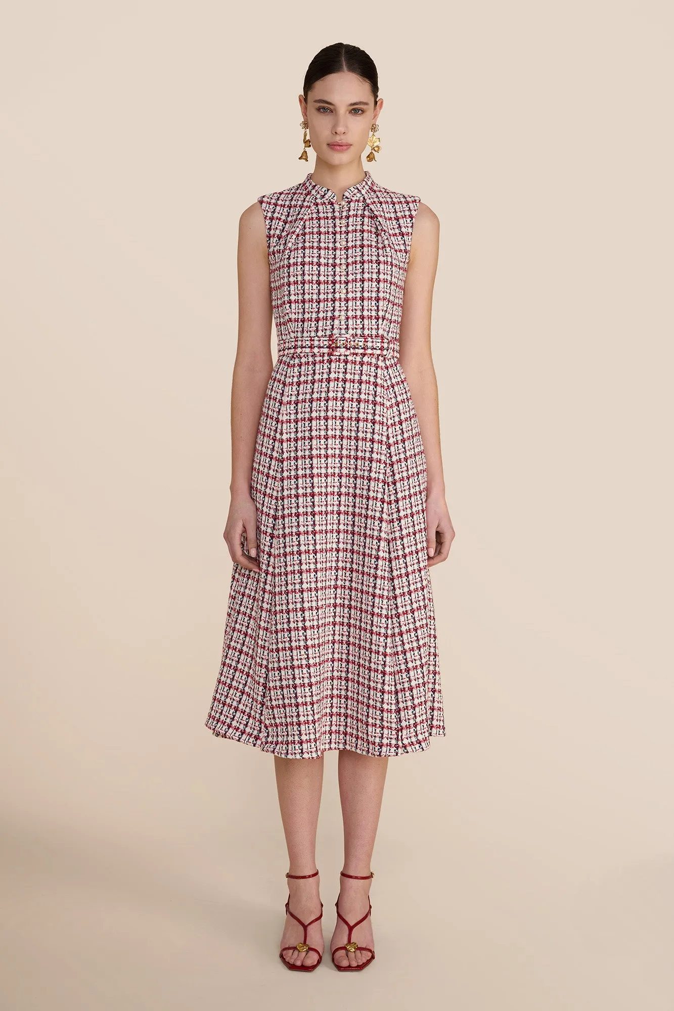 Ahana Sleeveless Check Dress sold by Beulah