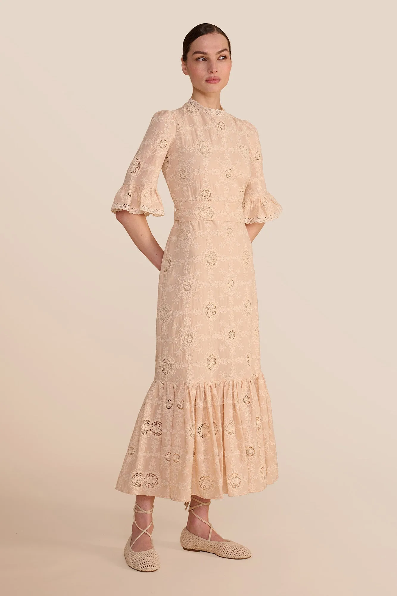 Aster Mocha Embroidered Dress sold by Beulah product image thumbnail 3