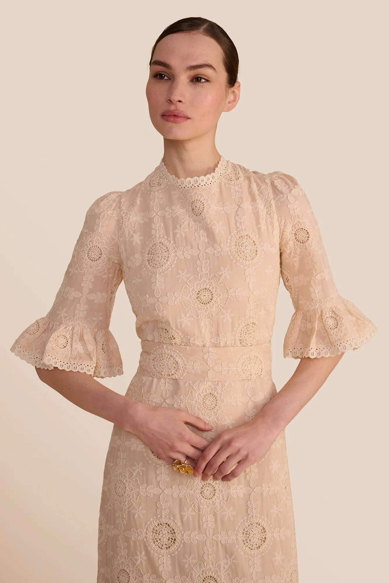 Aster Mocha Embroidered Dress sold by Beulah product image thumbnail 4