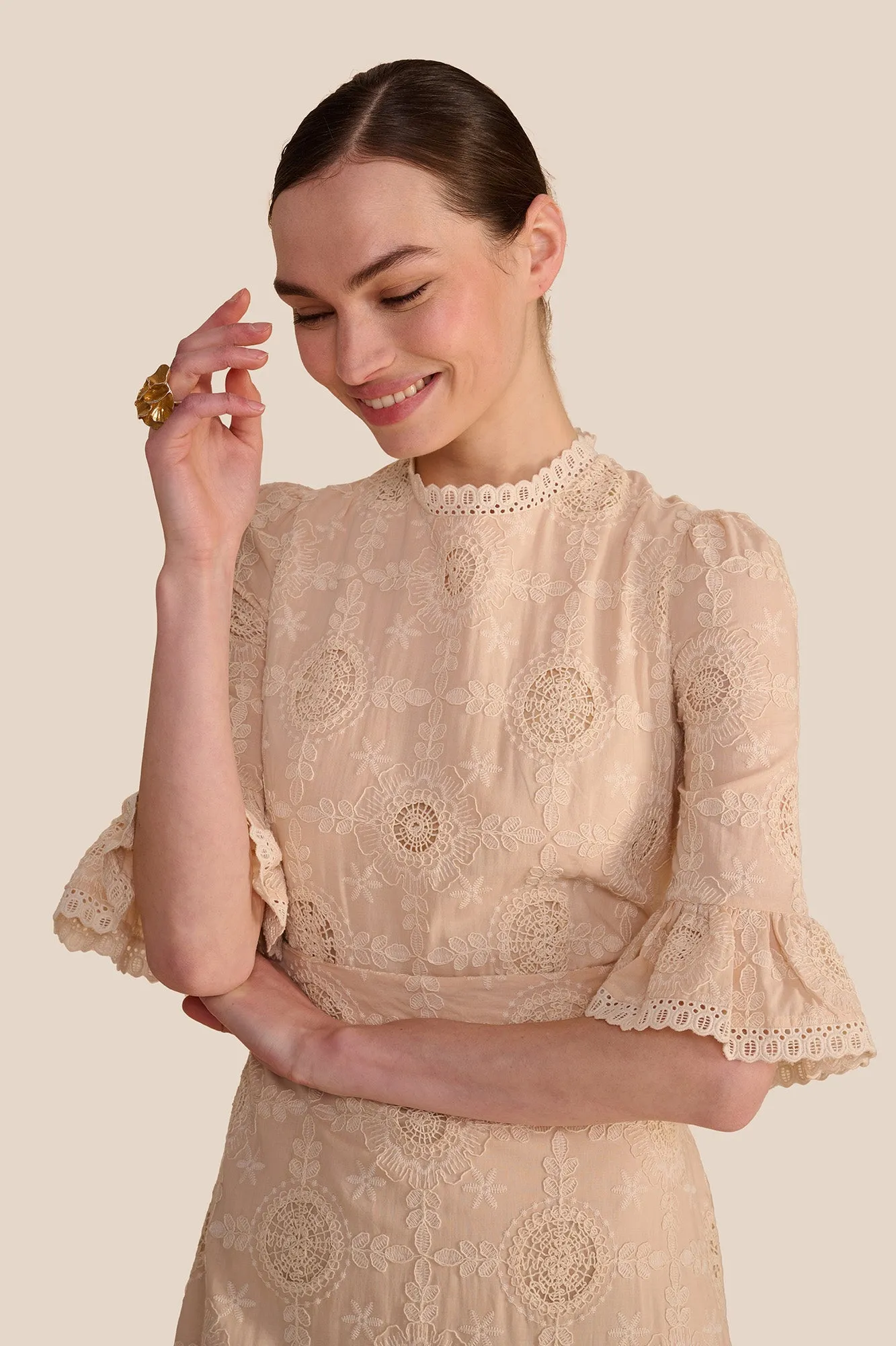 Aster Mocha Embroidered Dress sold by Beulah product image thumbnail 5