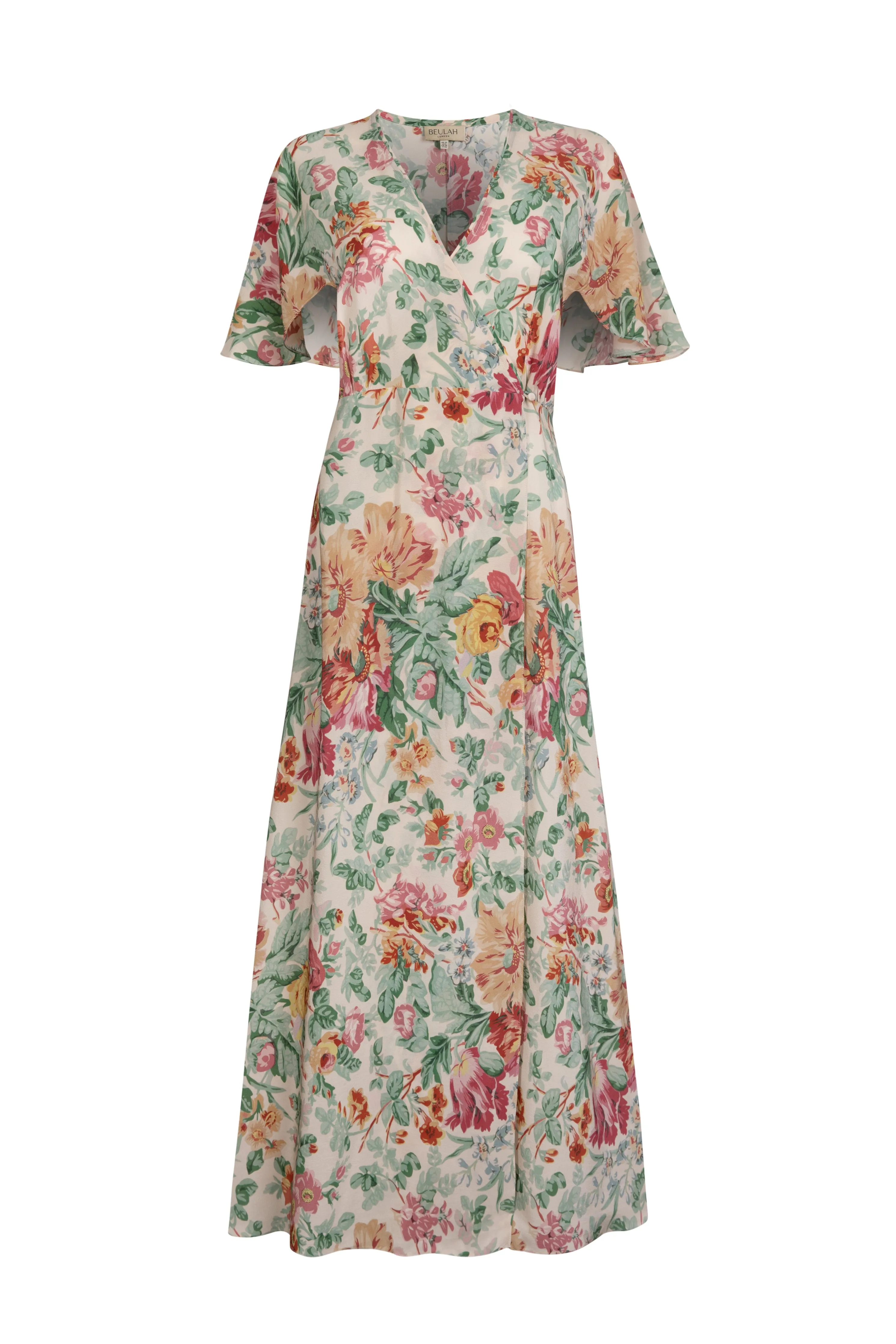 Eva Floral Wrap Dress sold by Beulah
