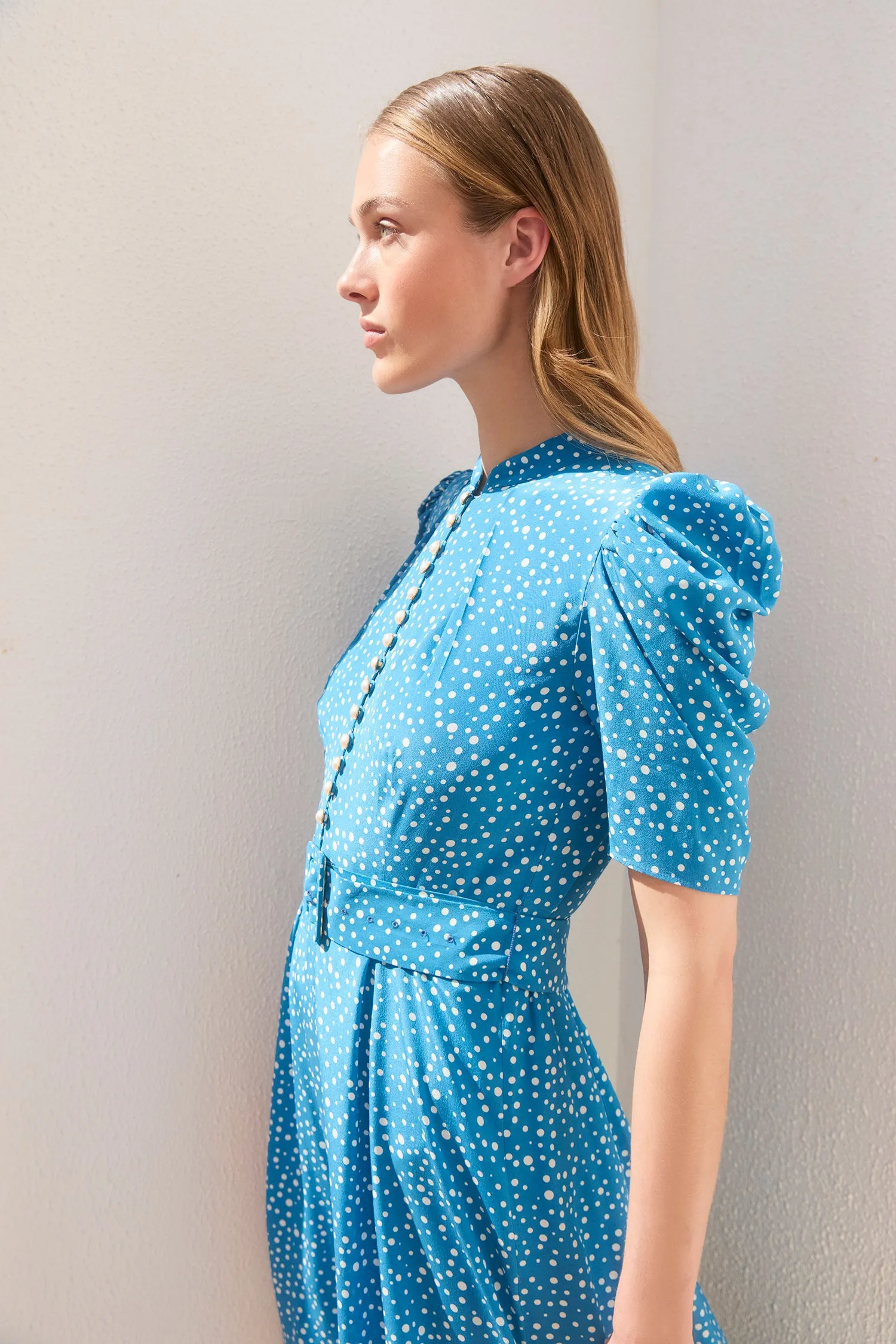 Ahana Bright Blue Polka Dress sold by Beulah product image thumbnail 3