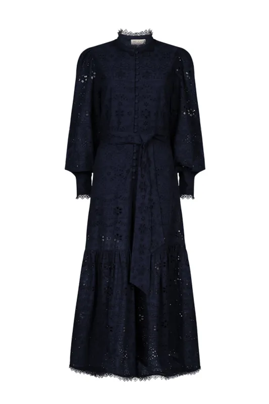 Celeste Navy Broderie Dress sold by Beulah