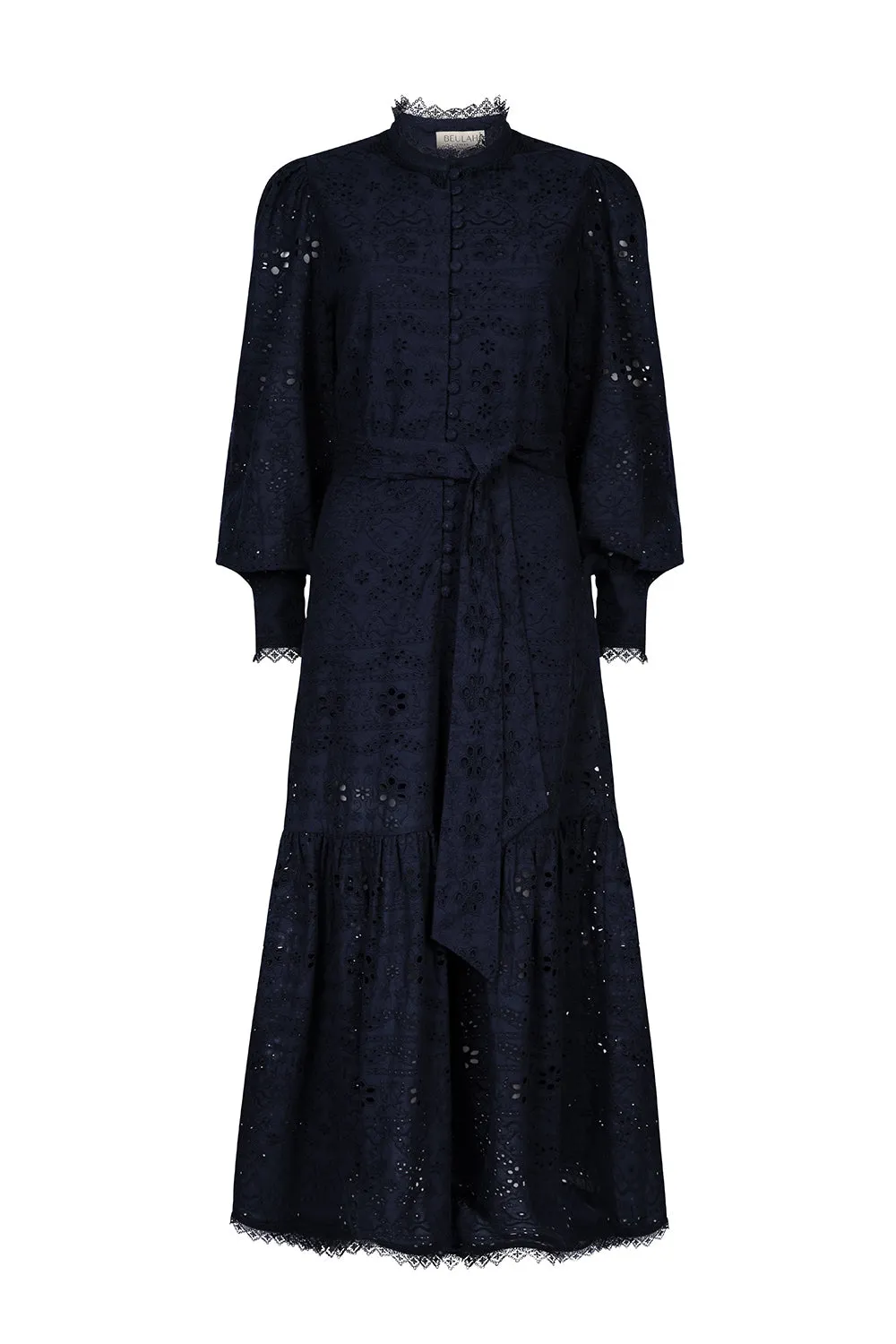 Celeste Navy Broderie Dress sold by Beulah