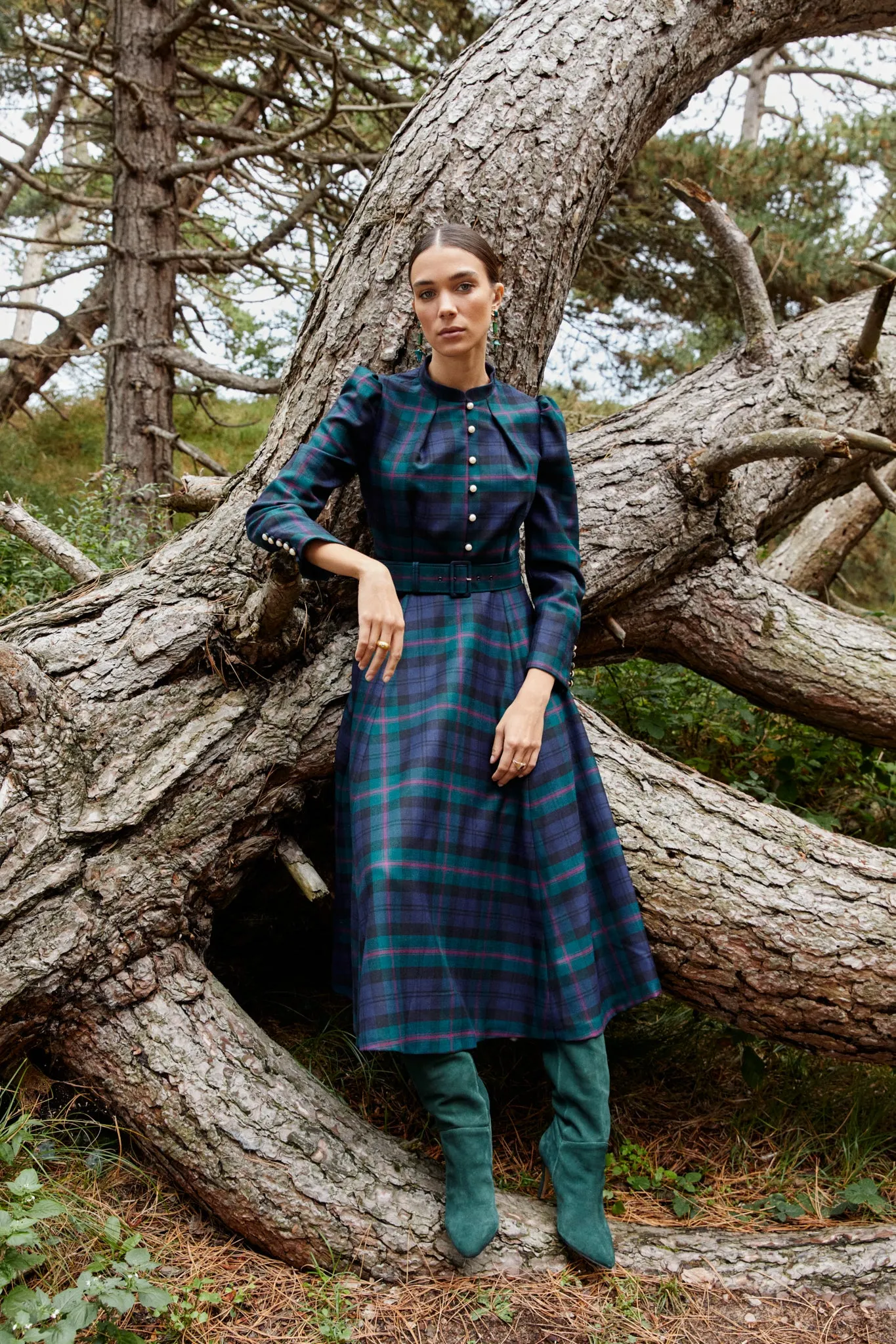 Ahana Tartan Dress sold by Beulah product image thumbnail 3