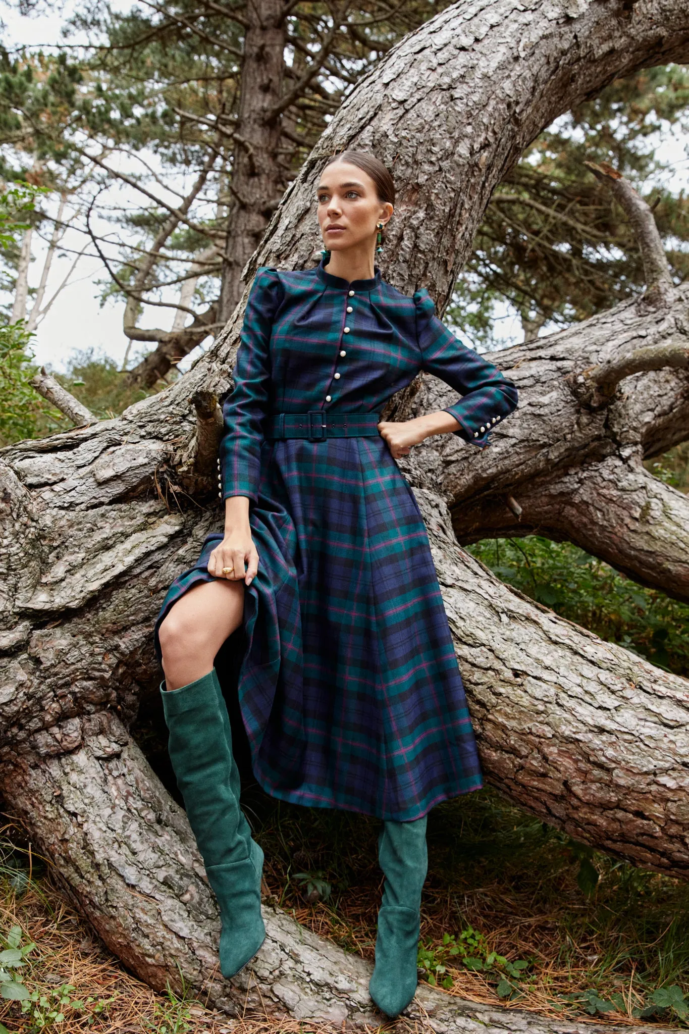 Ahana Tartan Dress sold by Beulah product image thumbnail 4