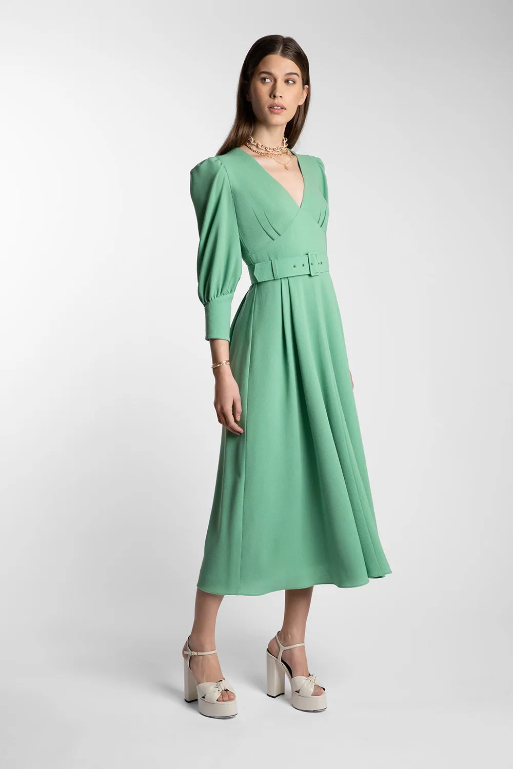 Florentina Pea Green Dress sold by Beulah product image thumbnail 3