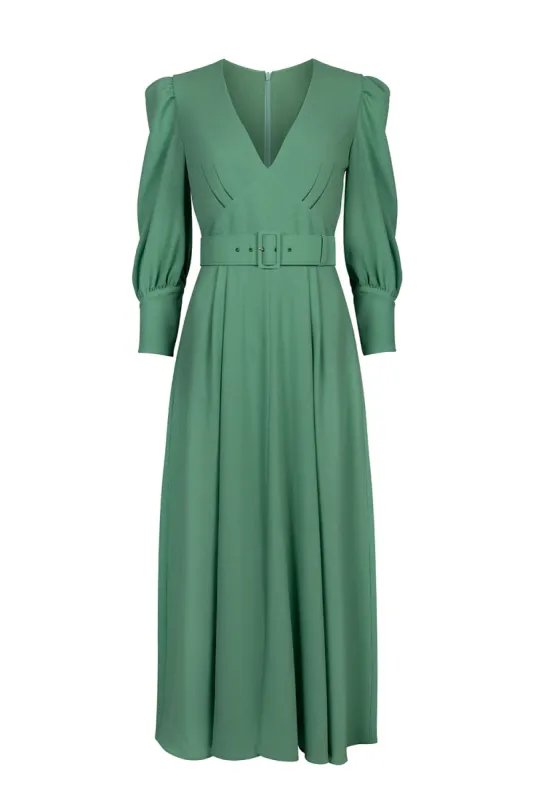 Florentina Pea Green Dress sold by Beulah