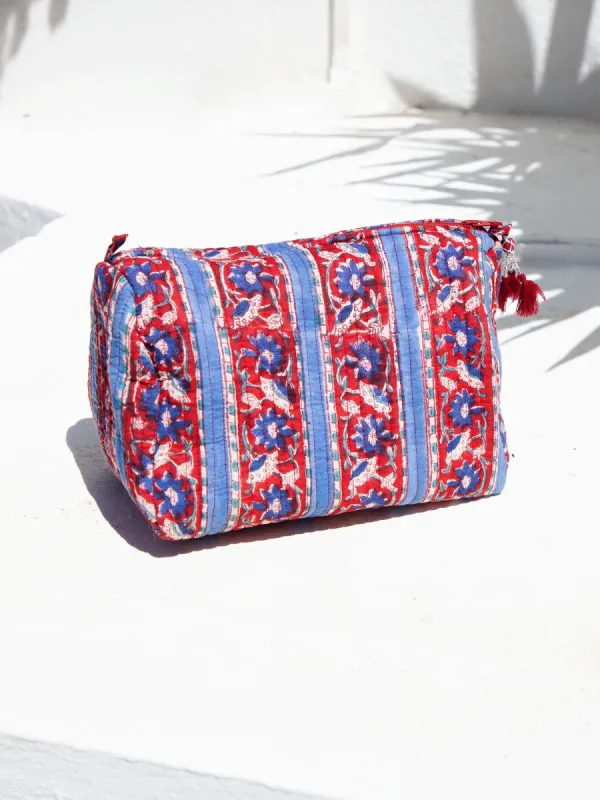 Block Printed Wash Bag sold by Beulah