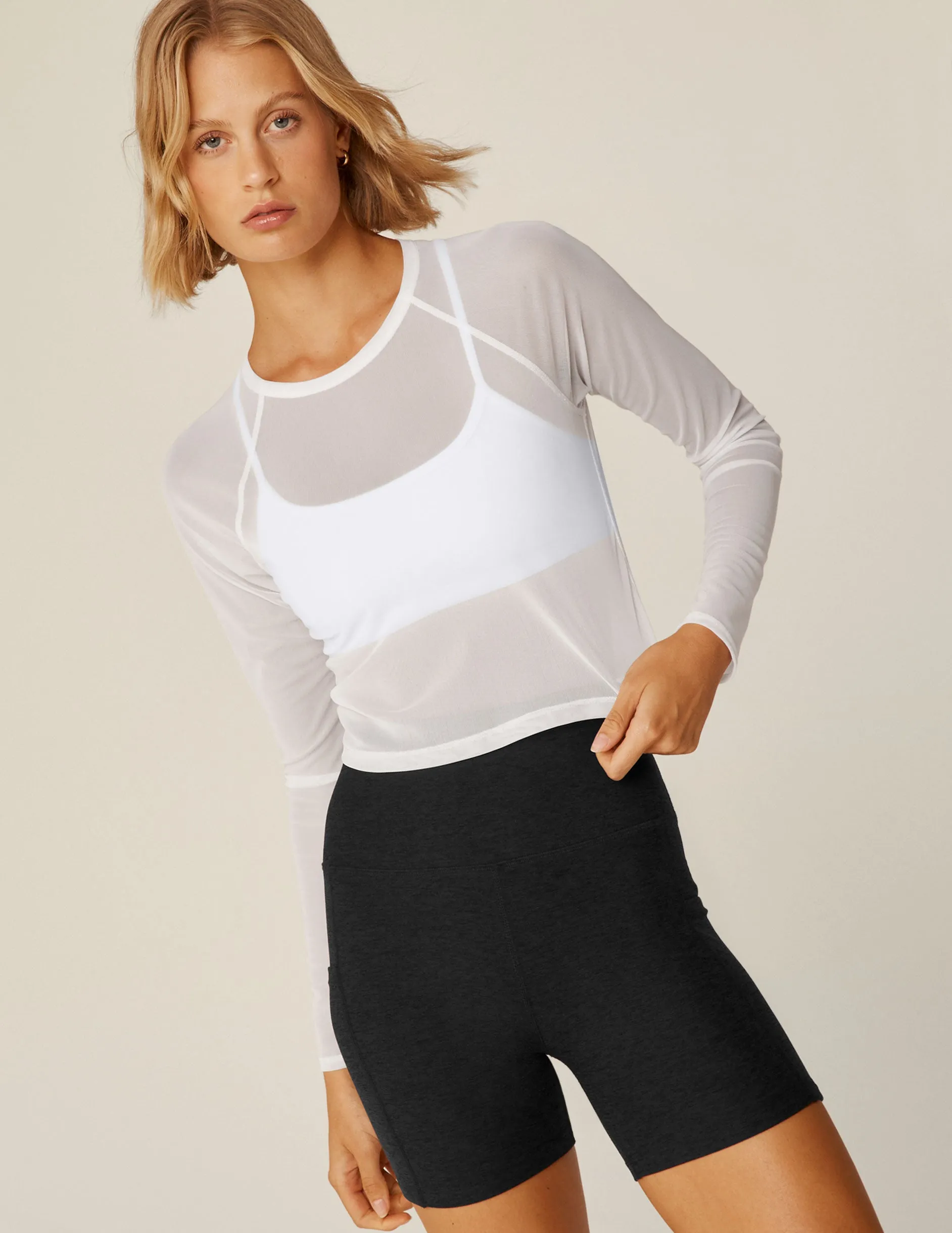 Show Off Mesh Long Sleeve Cropped Top sold by Beyond Yoga product image thumbnail 2