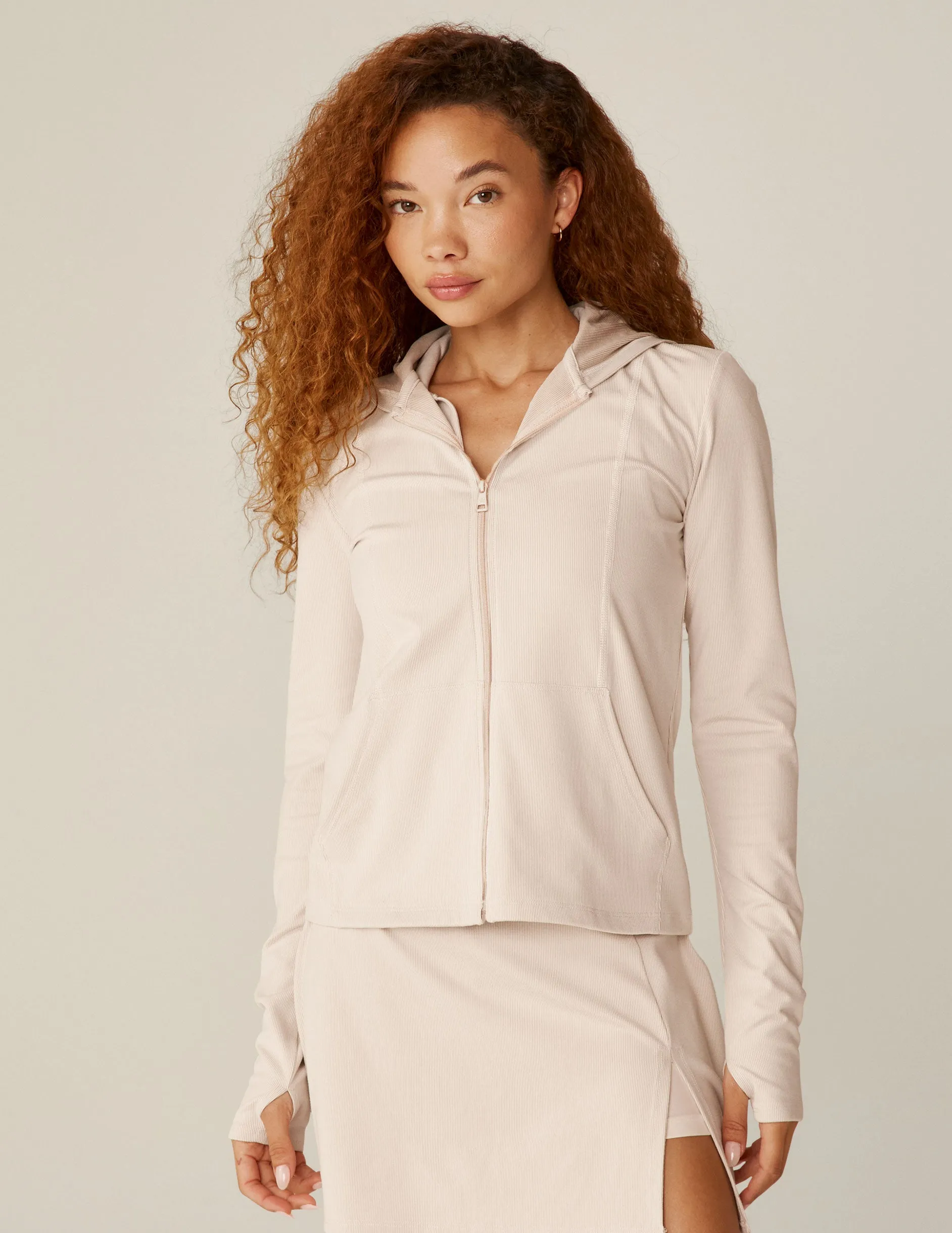 Heather Rib Morning Jog Hoodie sold by Beyond Yoga product image thumbnail 2