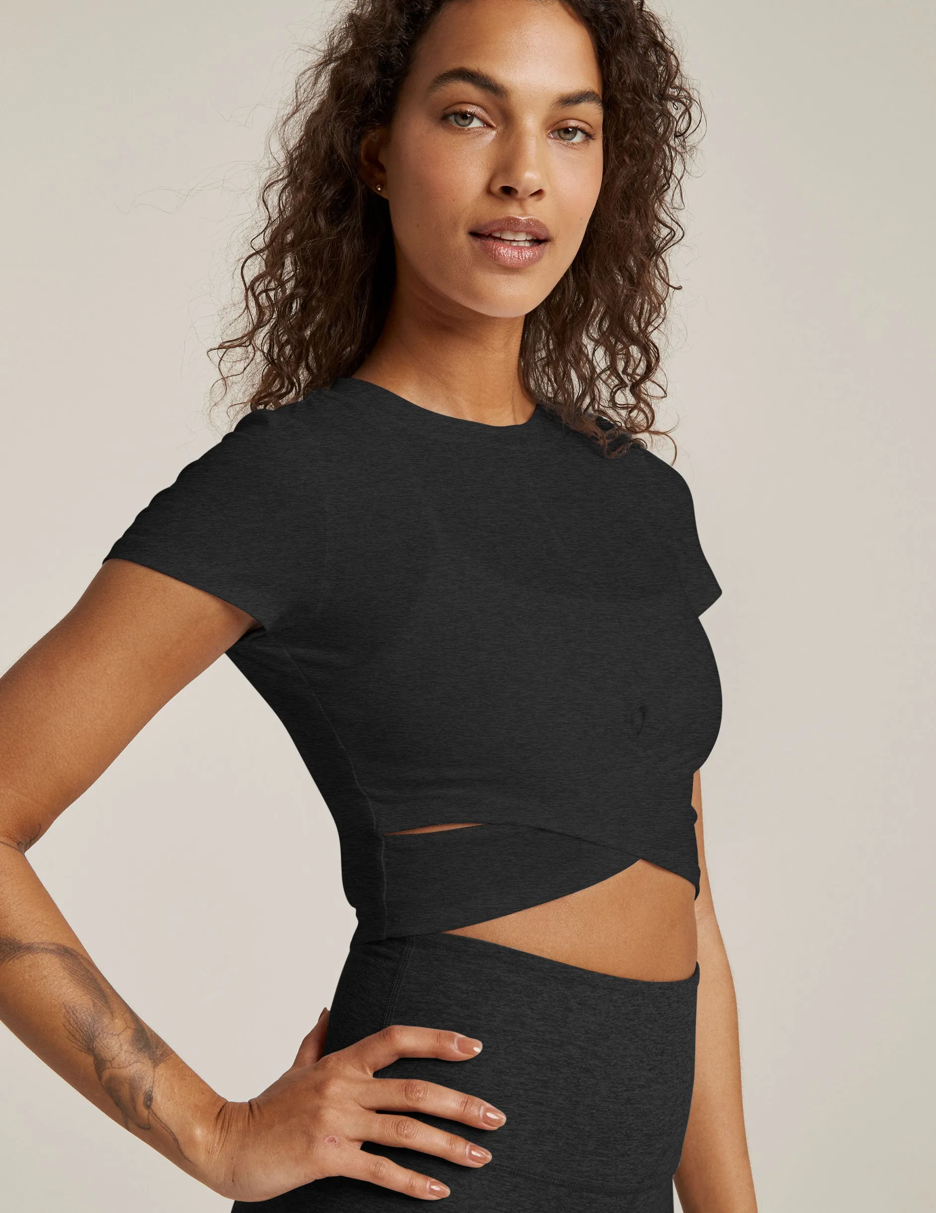 Featherweight Under Over Cropped Tee sold by Beyond Yoga product image thumbnail 2