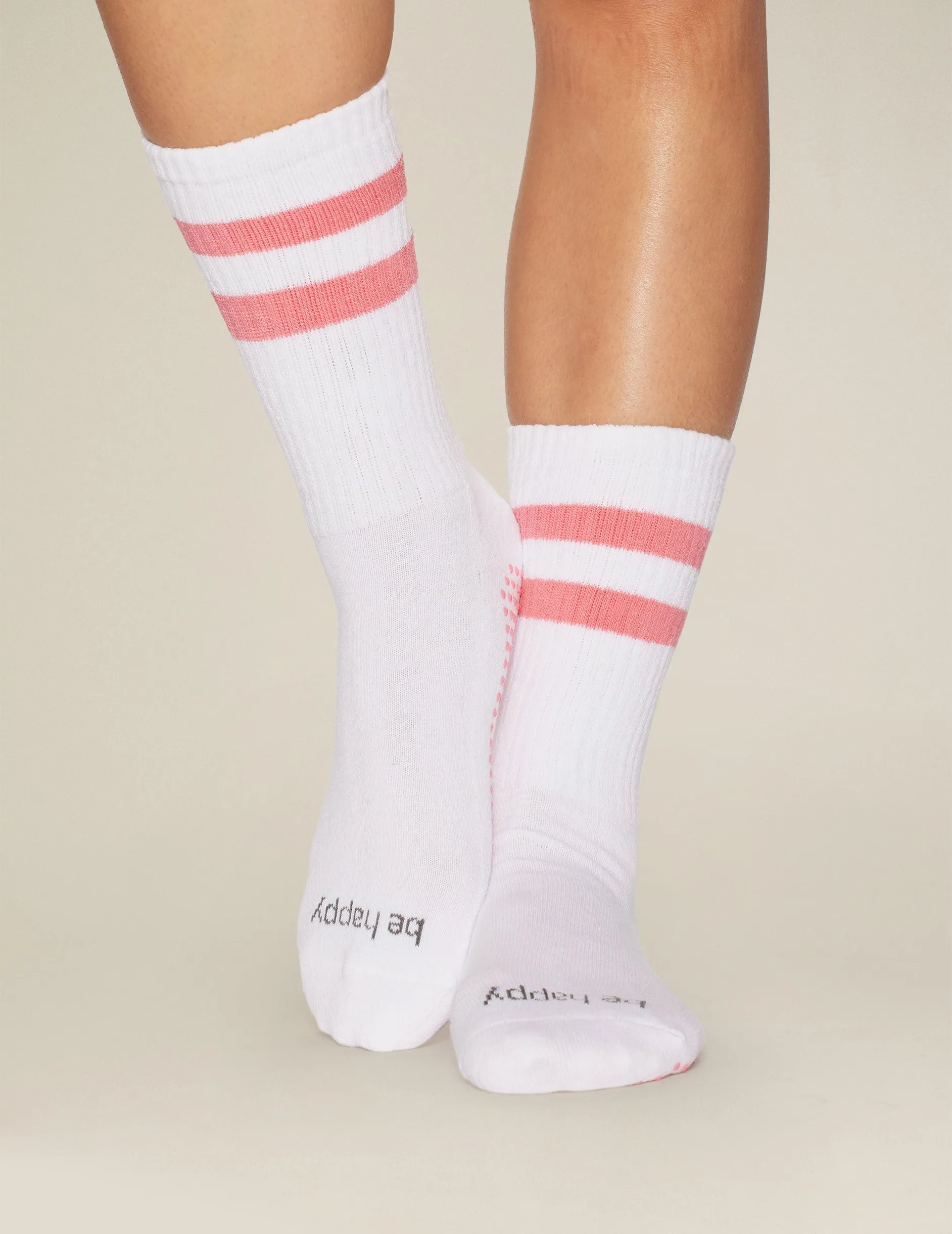 Sticky Be Happy Womens Crew Grip Socks sold by Beyond Yoga