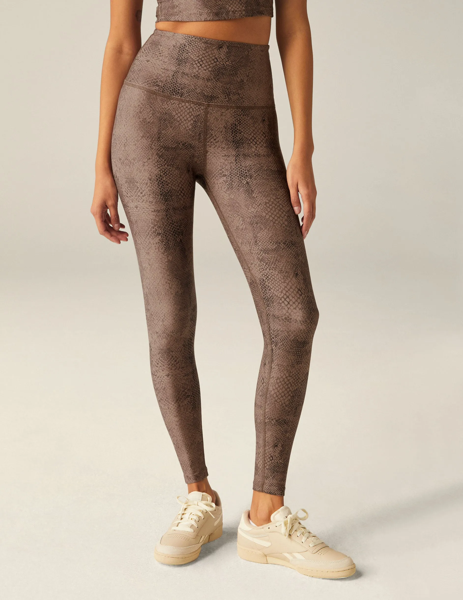 Neutral Snakeskin SoftMark High Waisted Midi Legging sold by Beyond Yoga