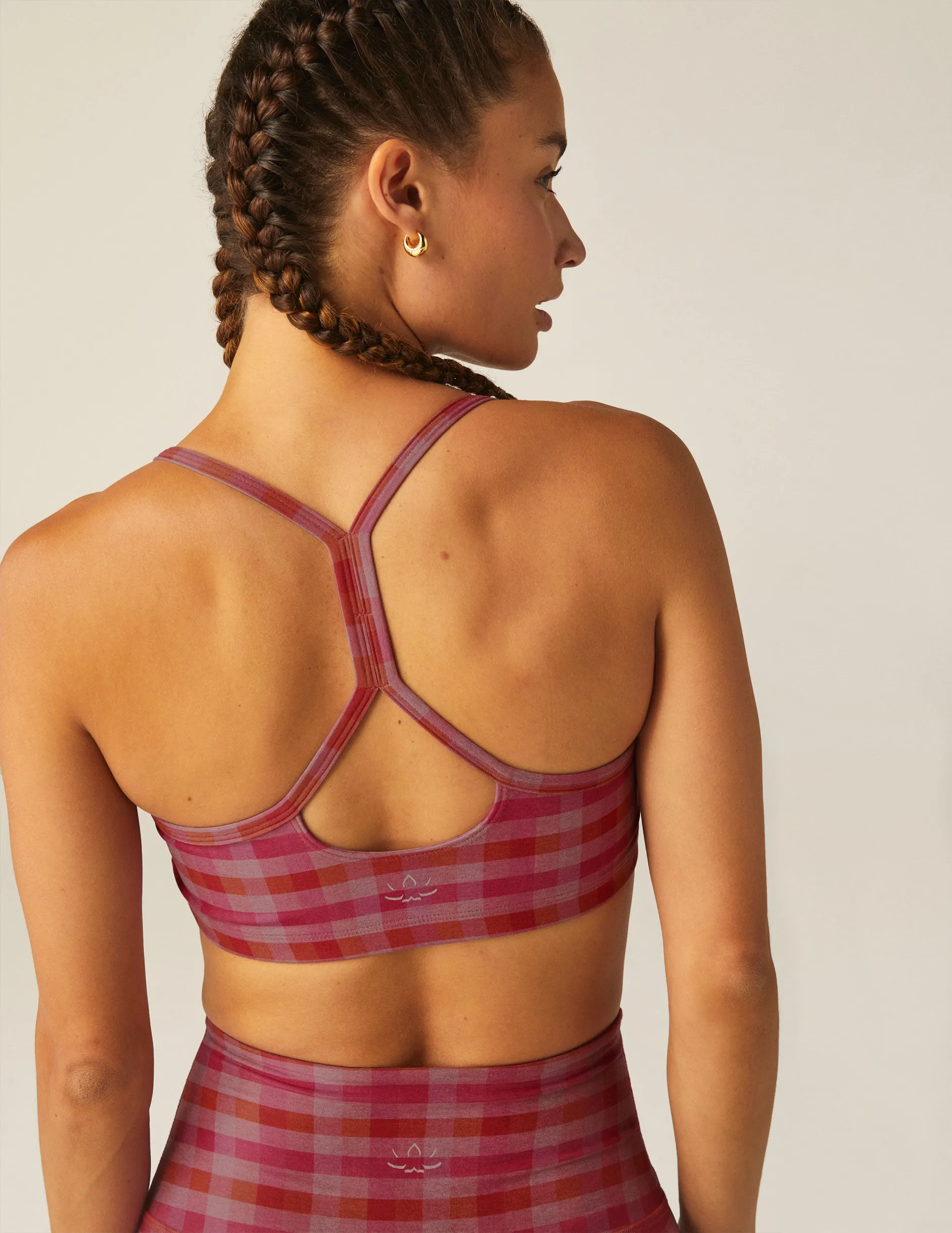 Pink Gingham SoftMark Slim Racerback Bra sold by Beyond Yoga product image thumbnail 3