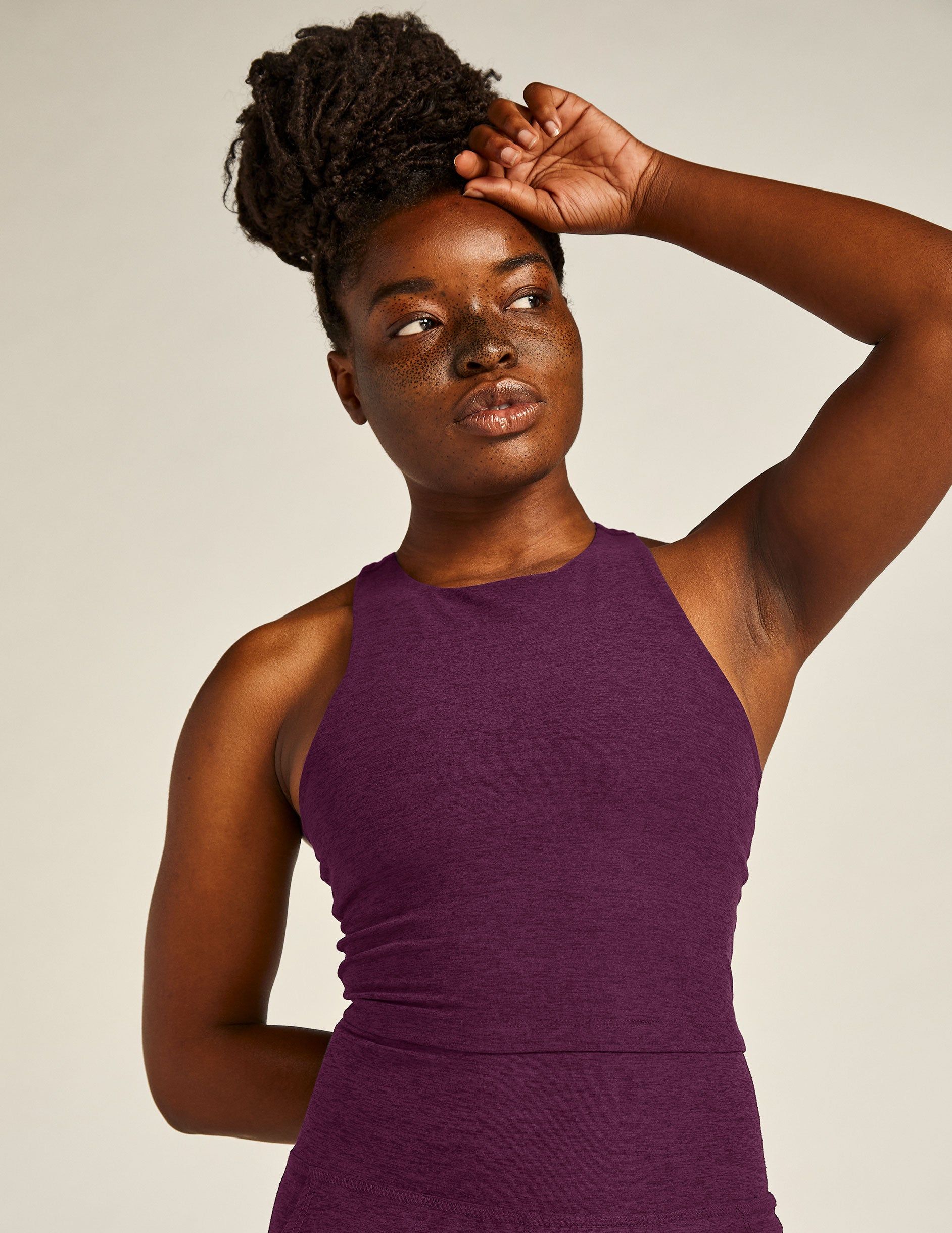 Spacedye Refocus Cropped Tank sold by Beyond Yoga