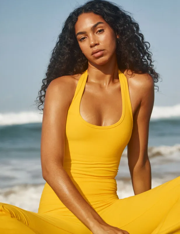 Spacedye Well Rounded Cropped Halter Tank sold by Beyond Yoga