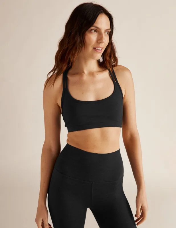 Heather Rib Criss Cross Bra sold by Beyond Yoga