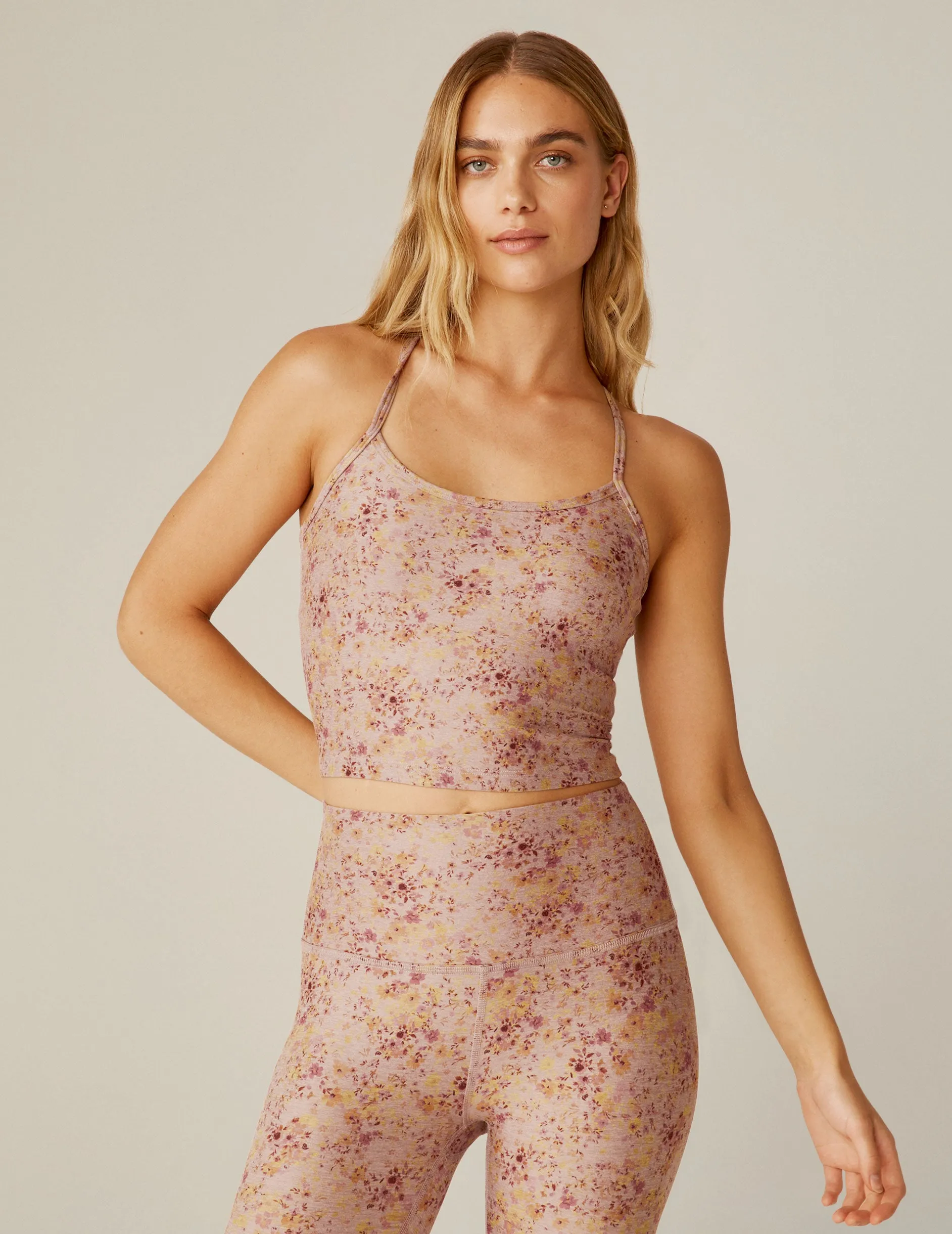 Meadow Floral SoftMark Slim Racerback Cropped Tank sold by Beyond Yoga