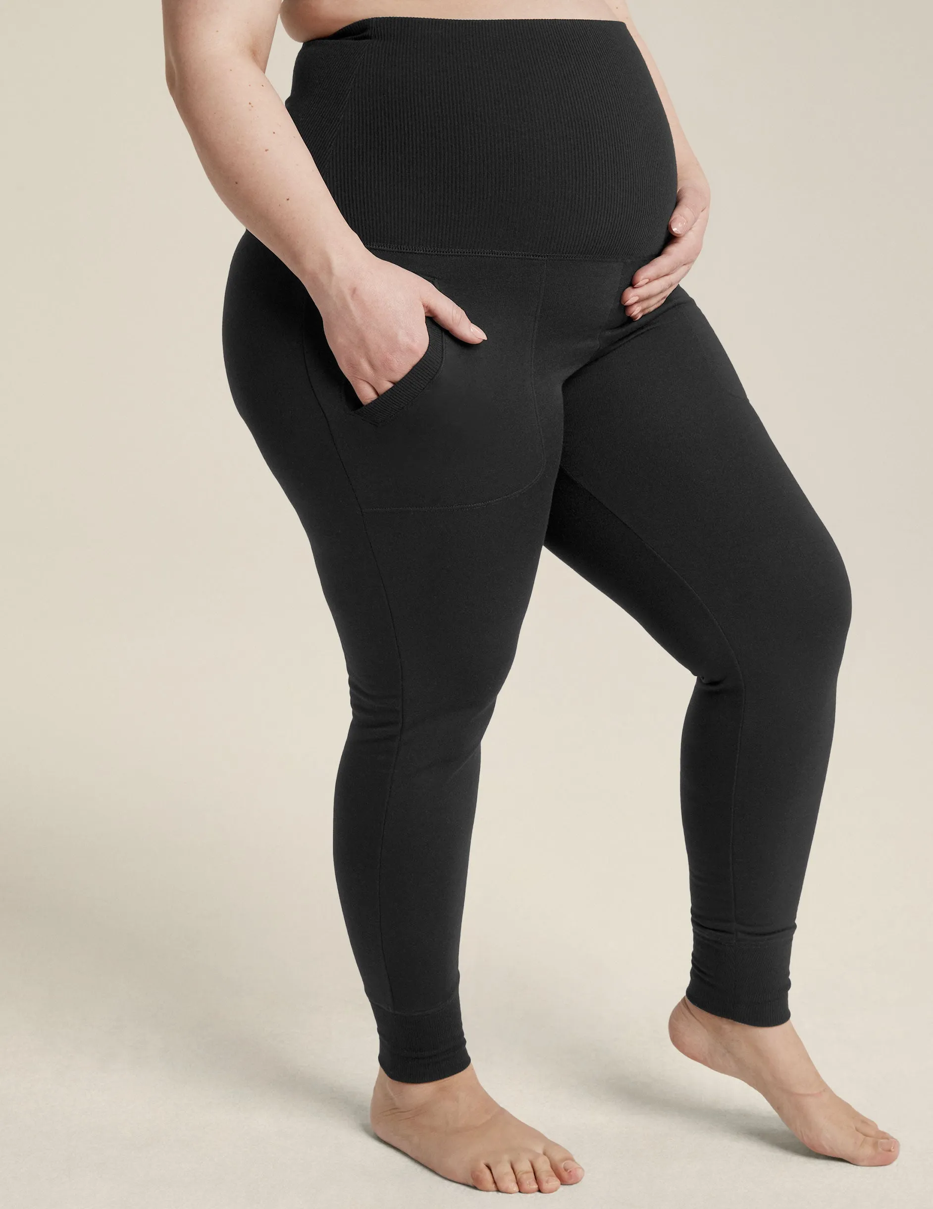 Cozy Fleece Grow Together Fold Over Maternity Sweatpants sold by Beyond Yoga