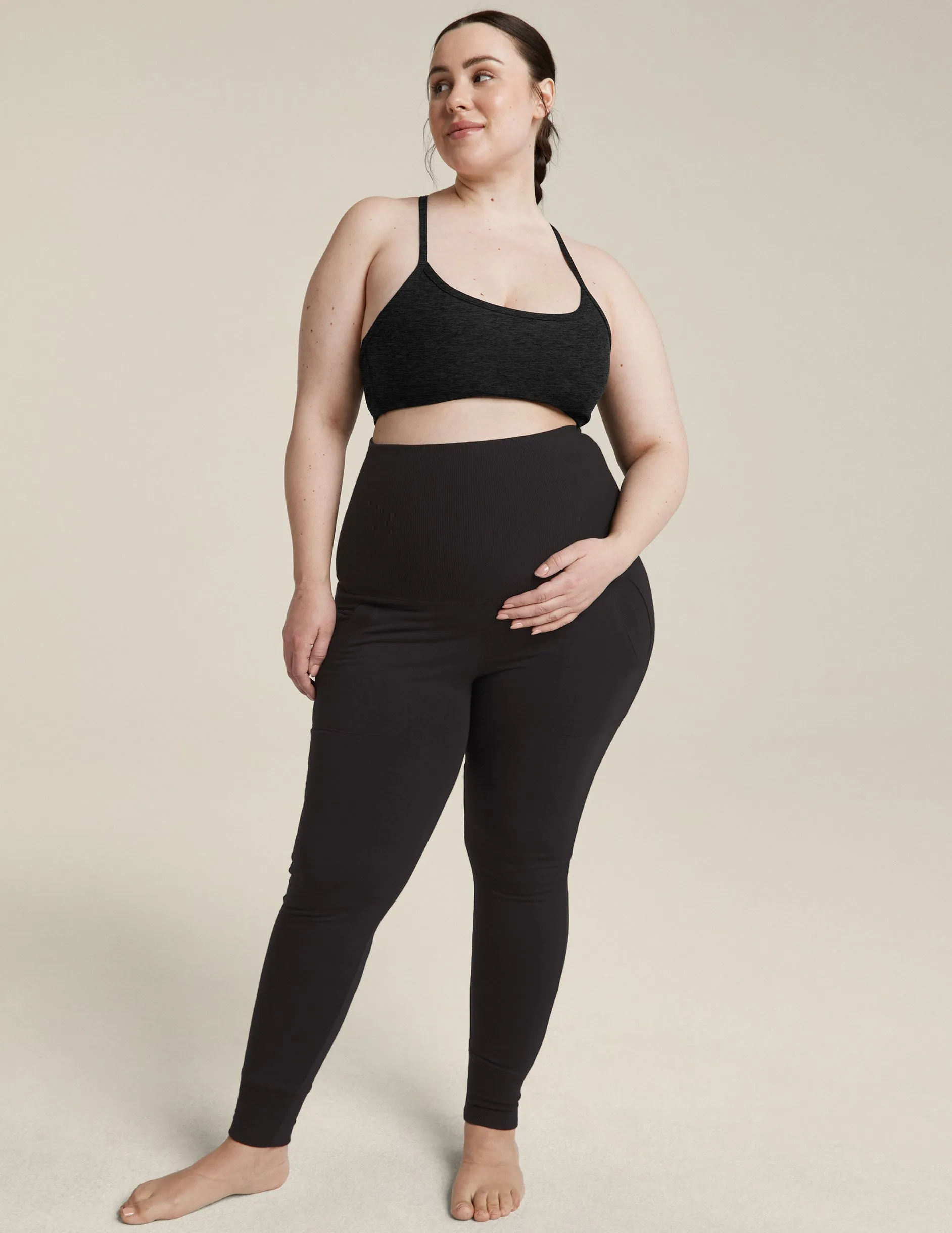 Cozy Fleece Grow Together Fold Over Maternity Sweatpants sold by Beyond Yoga product image thumbnail 5