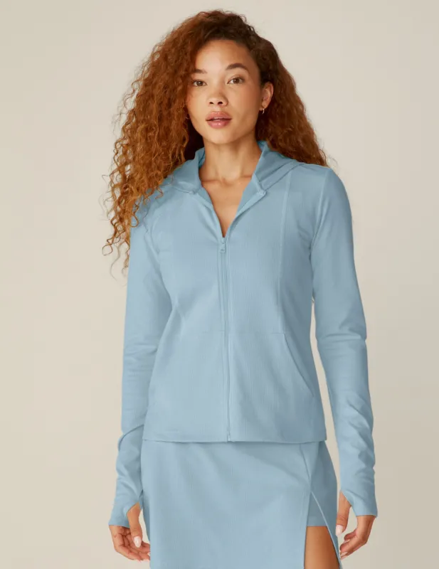 Heather Rib Morning Jog Hoodie sold by Beyond Yoga