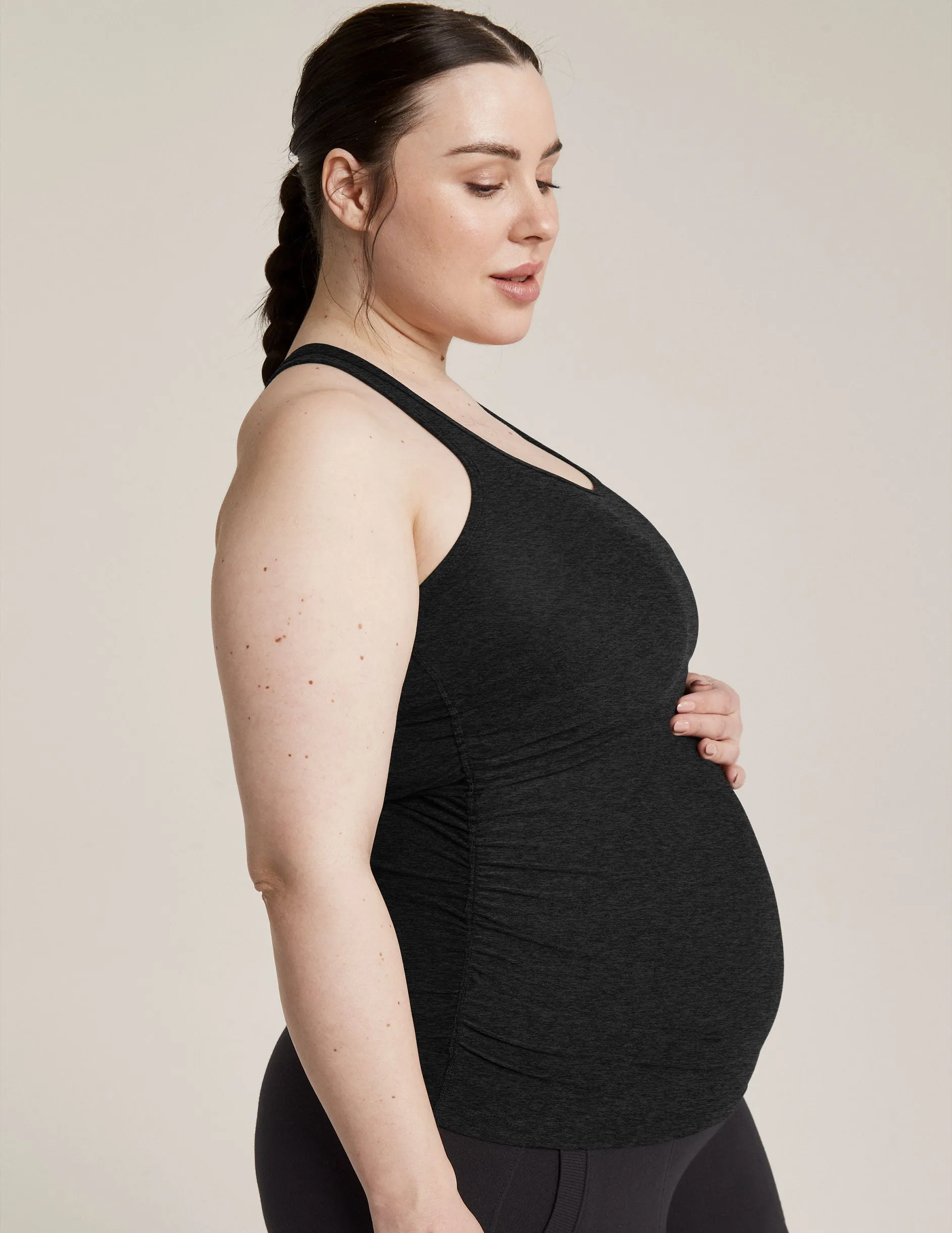 Featherweight Let It Grow Racerback Maternity Tank sold by Beyond Yoga