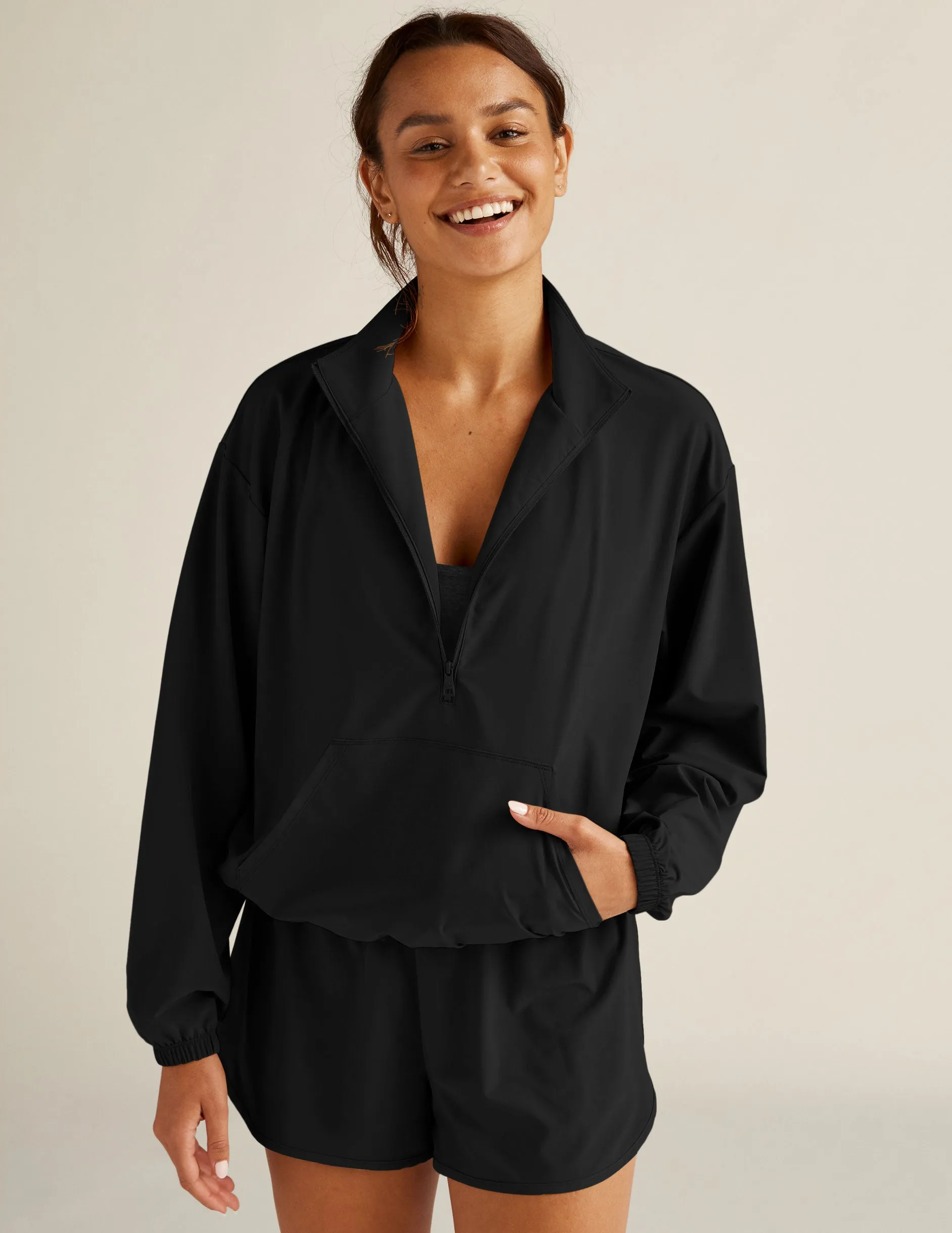 Stretch Woven In Stride Half Zip Pullover sold by Beyond Yoga