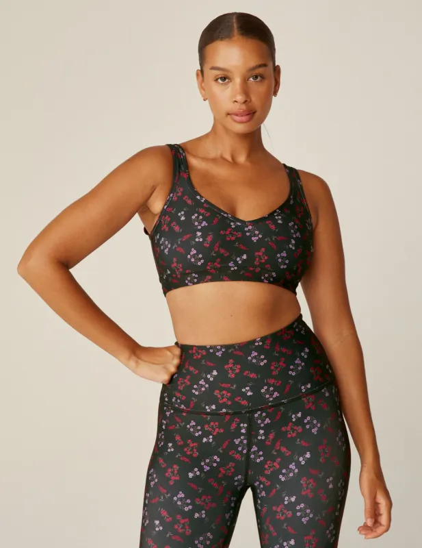 Forget Me Not Floral Endurance Light Power Play Bra made by Beyond Yoga