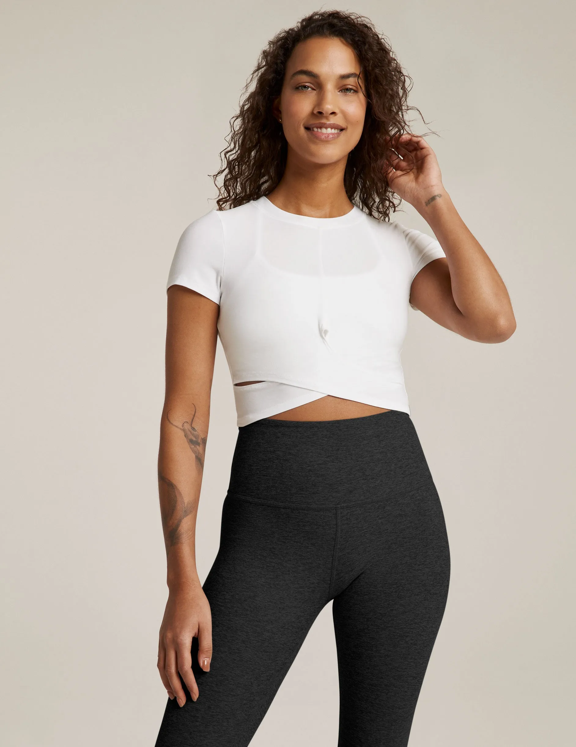 Featherweight Under Over Cropped Tee sold by Beyond Yoga product image thumbnail 3