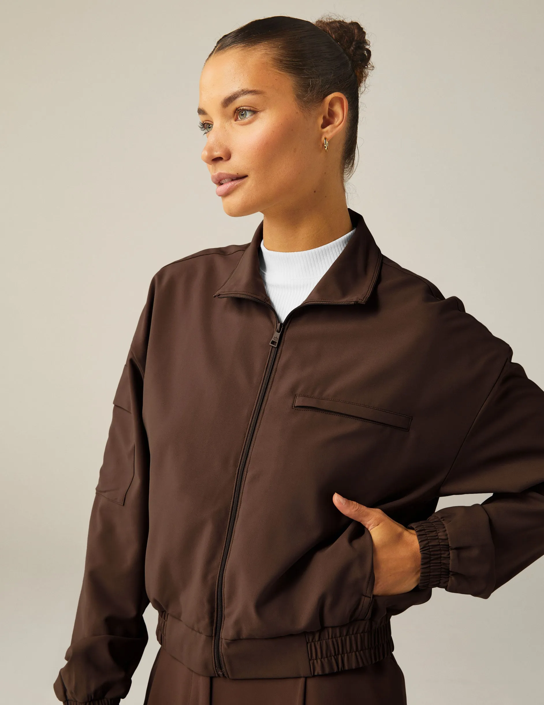 Status Pocket Sleeve Cropped Jacket sold by Beyond Yoga