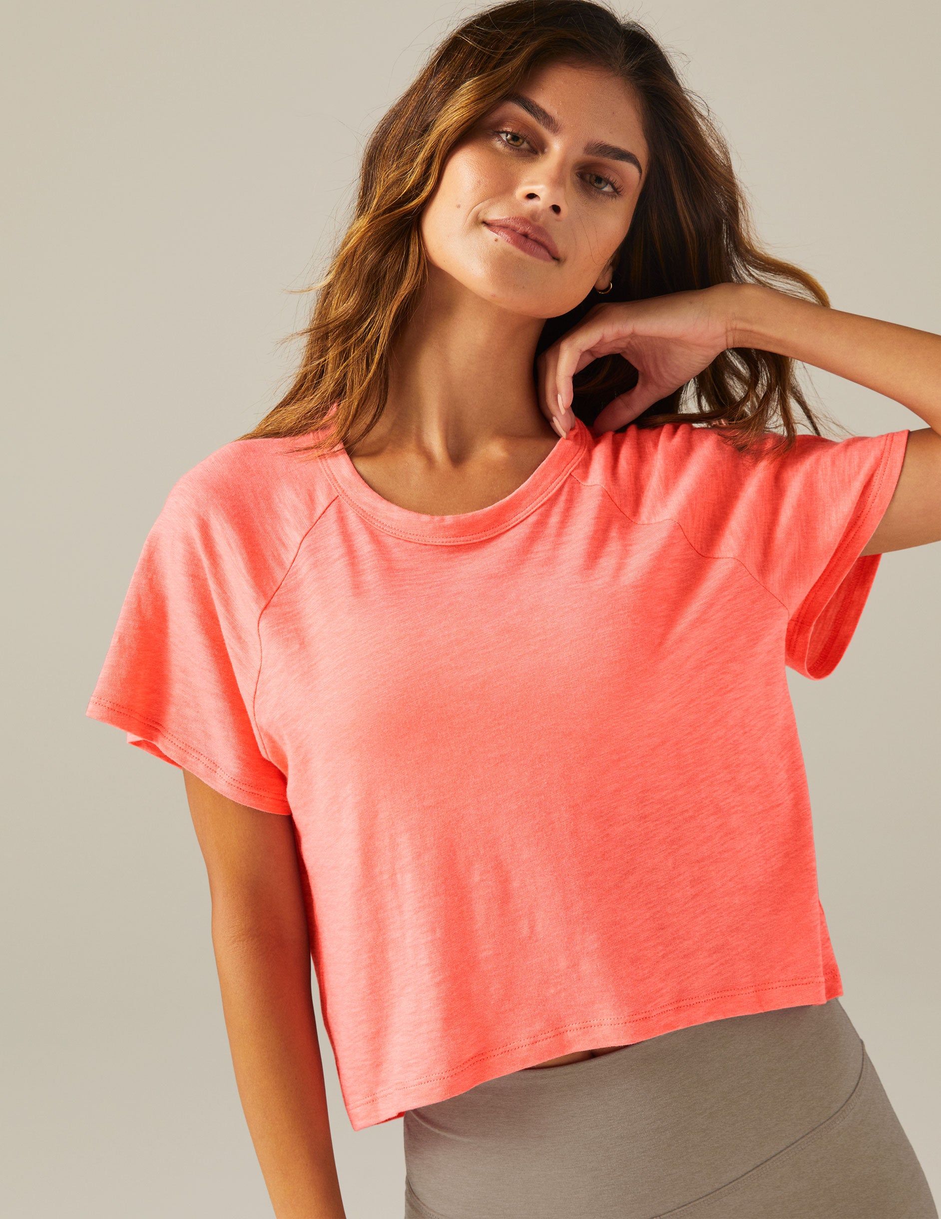 Signature High Low Cropped Tee sold by Beyond Yoga