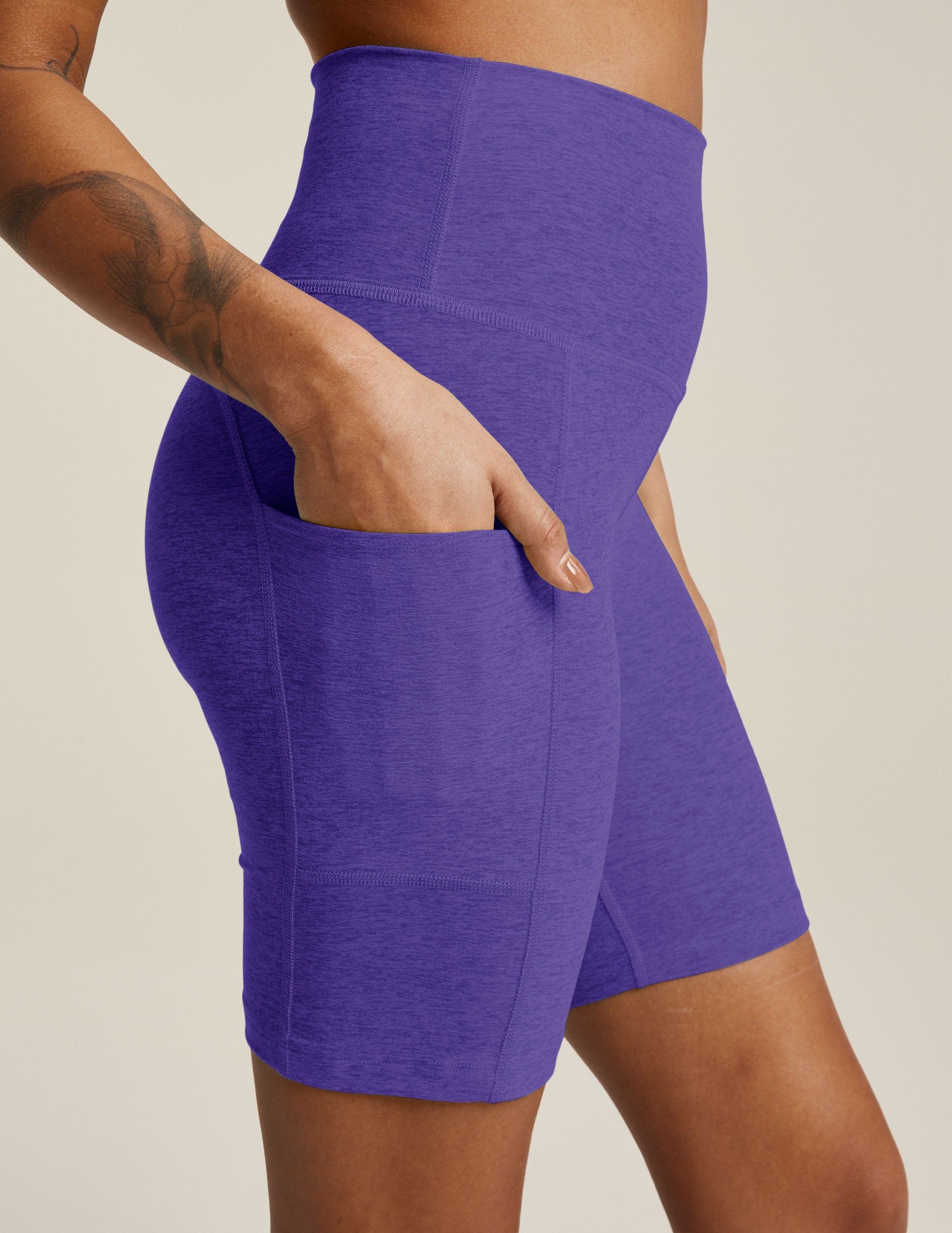 Spacedye Team Pockets 7" Biker Short sold by Beyond Yoga