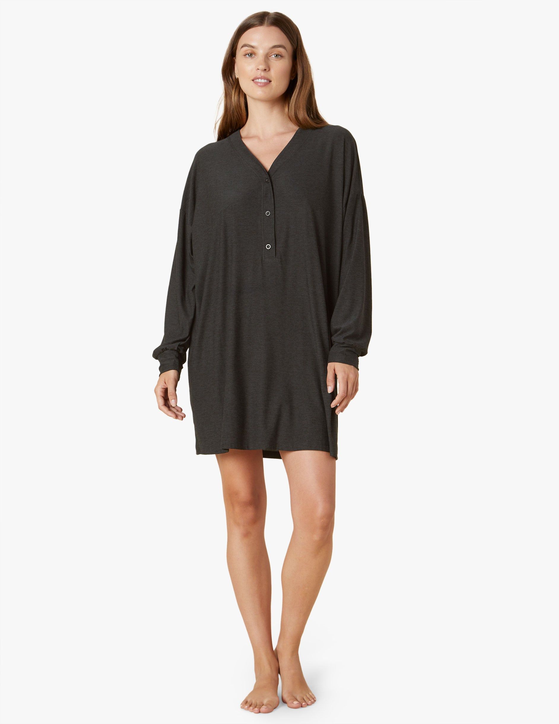 Featherweight Oversized Henley Sleep Shirt sold by Beyond Yoga
