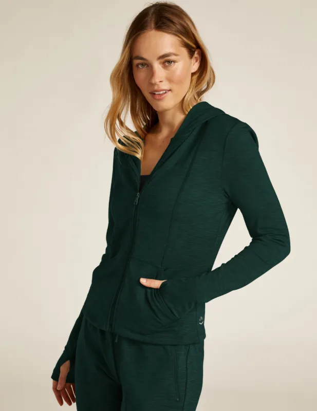 Heather Rib Morning Jog Hoodie sold by Beyond Yoga