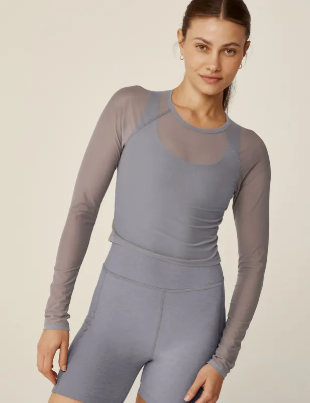 Show Off Mesh Long Sleeve Cropped Top sold by Beyond Yoga