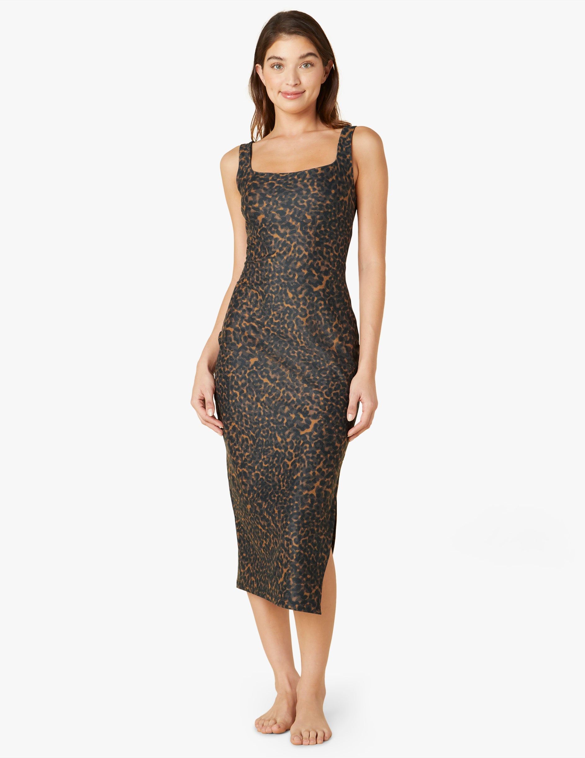 Chai Tortoise SoftMark Icon Midi Dress sold by Beyond Yoga