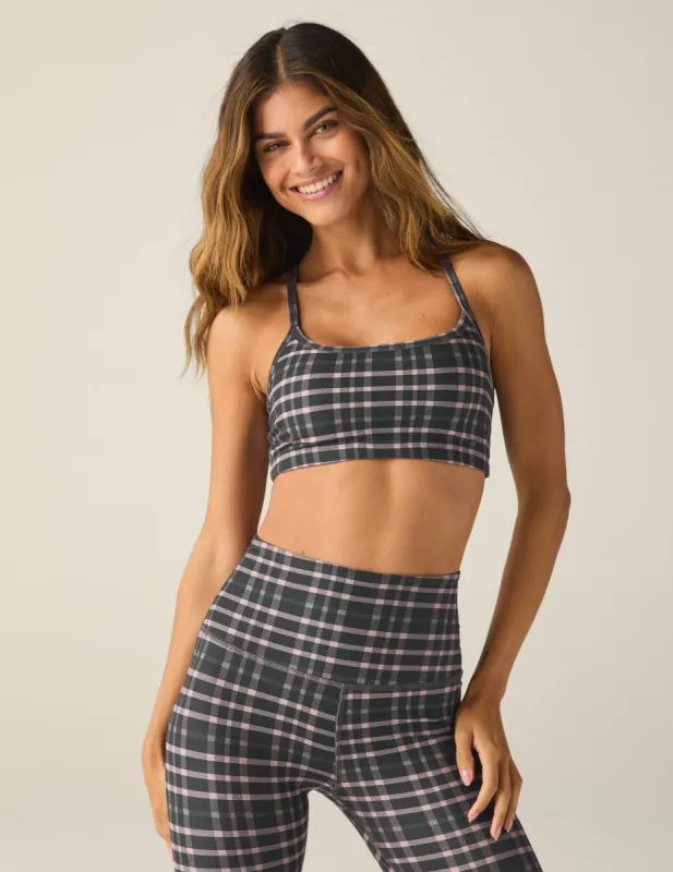 Preppy Plaid SoftMark Slim Racerback Bra sold by Beyond Yoga