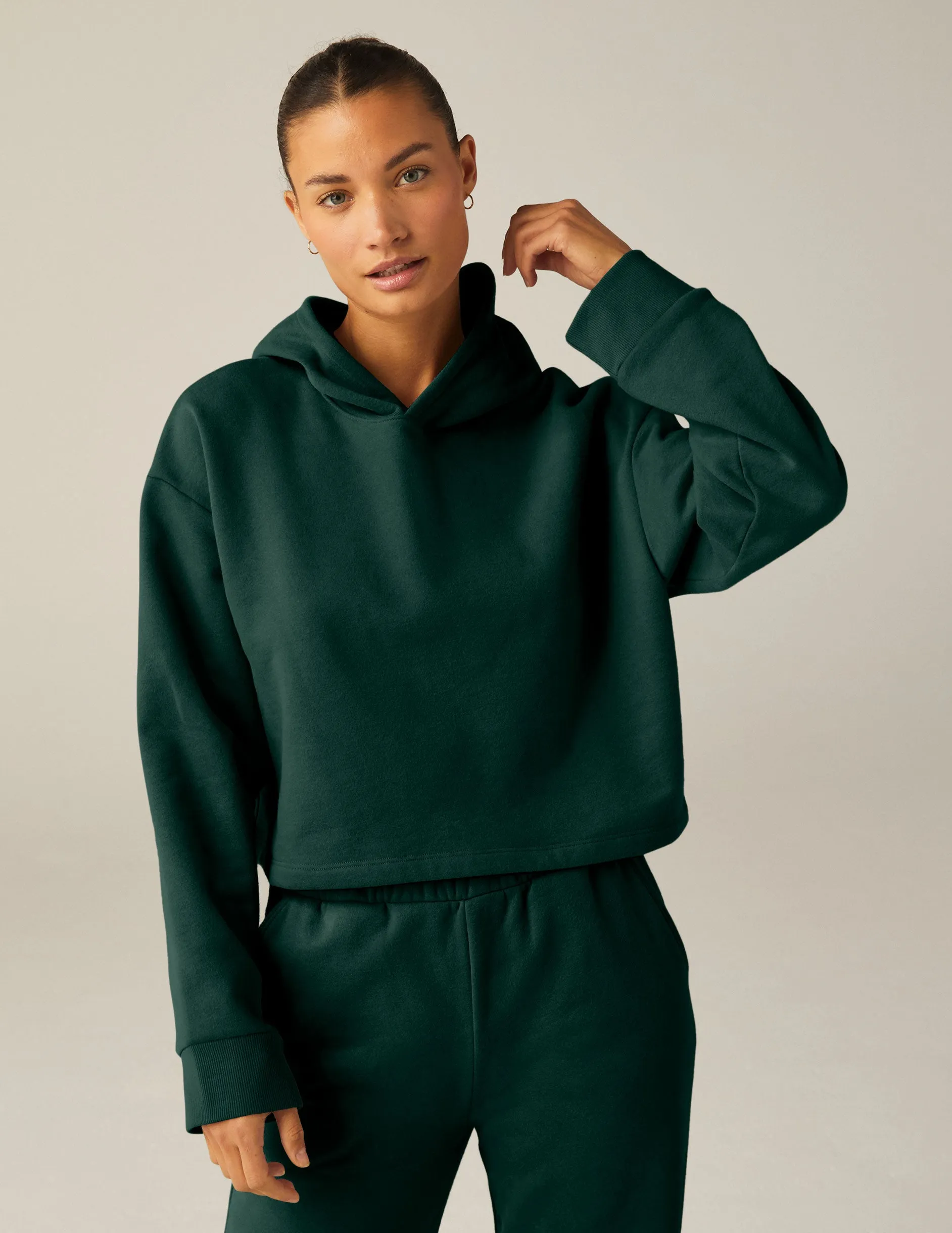 Happiness Fleece Cropped Hoodie sold by Beyond Yoga